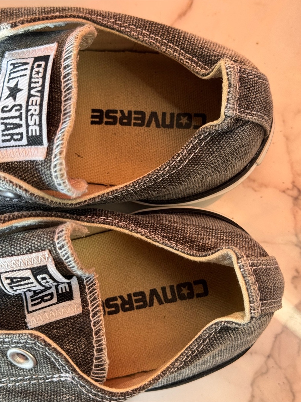 SOLD‼️Converse Chuck Taylor Slip On Laceless Low Top Gray Denim 147091F - Picture 5 of 7